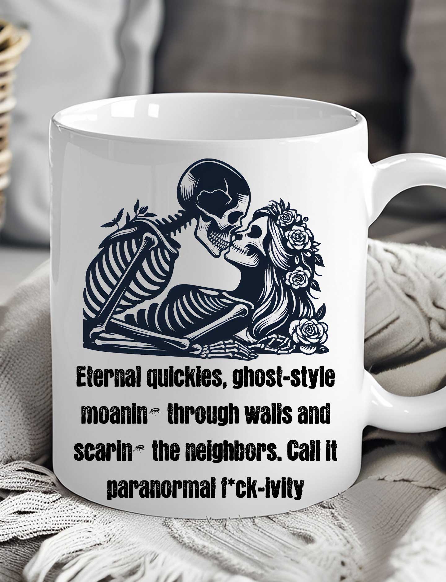 Funny Halloween White Glossy Mug For Couple